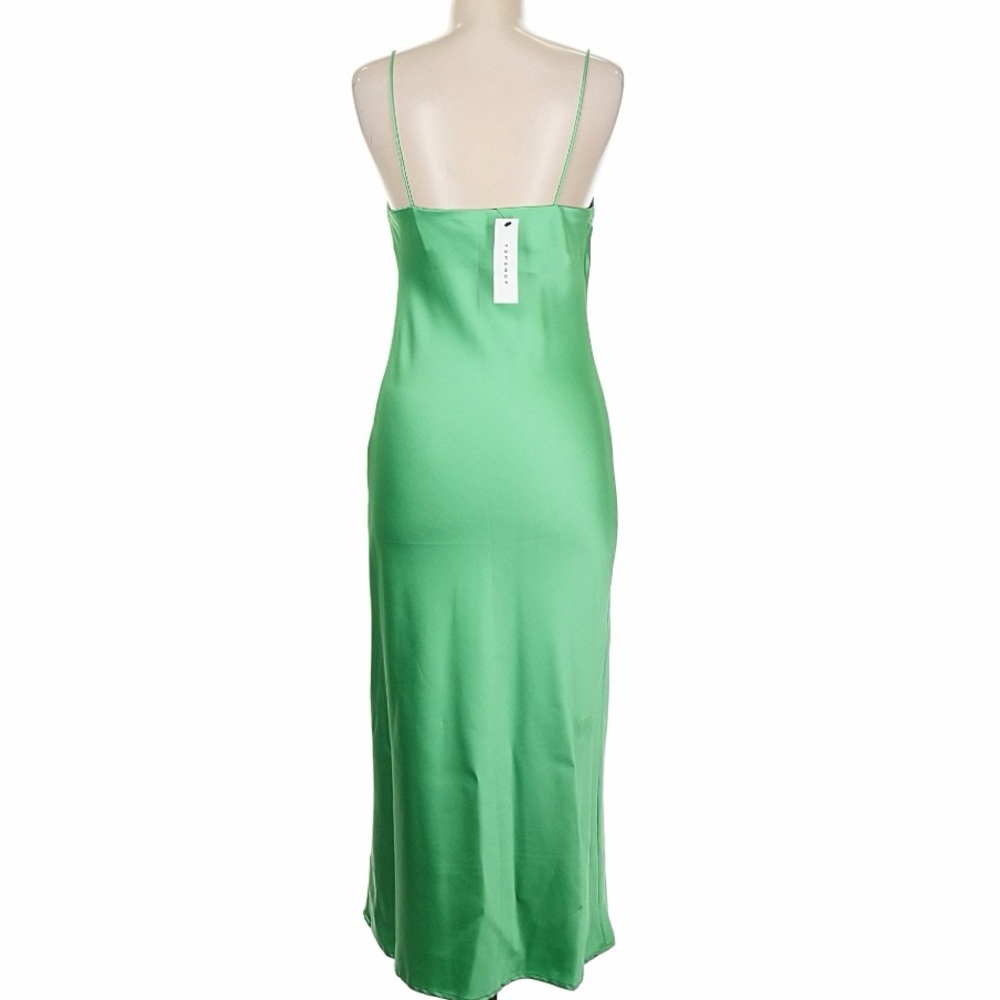 Green Topshop satin midi dress - Picture 2 of 3